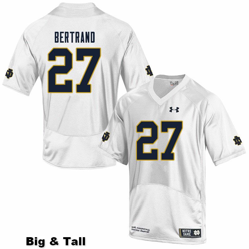 Men's NCAA Notre Dame Fighting Irish #27 JD Bertrand Stitched College Under Armour Authentic White Big & Tall Football Jersey WM10A44ZQ